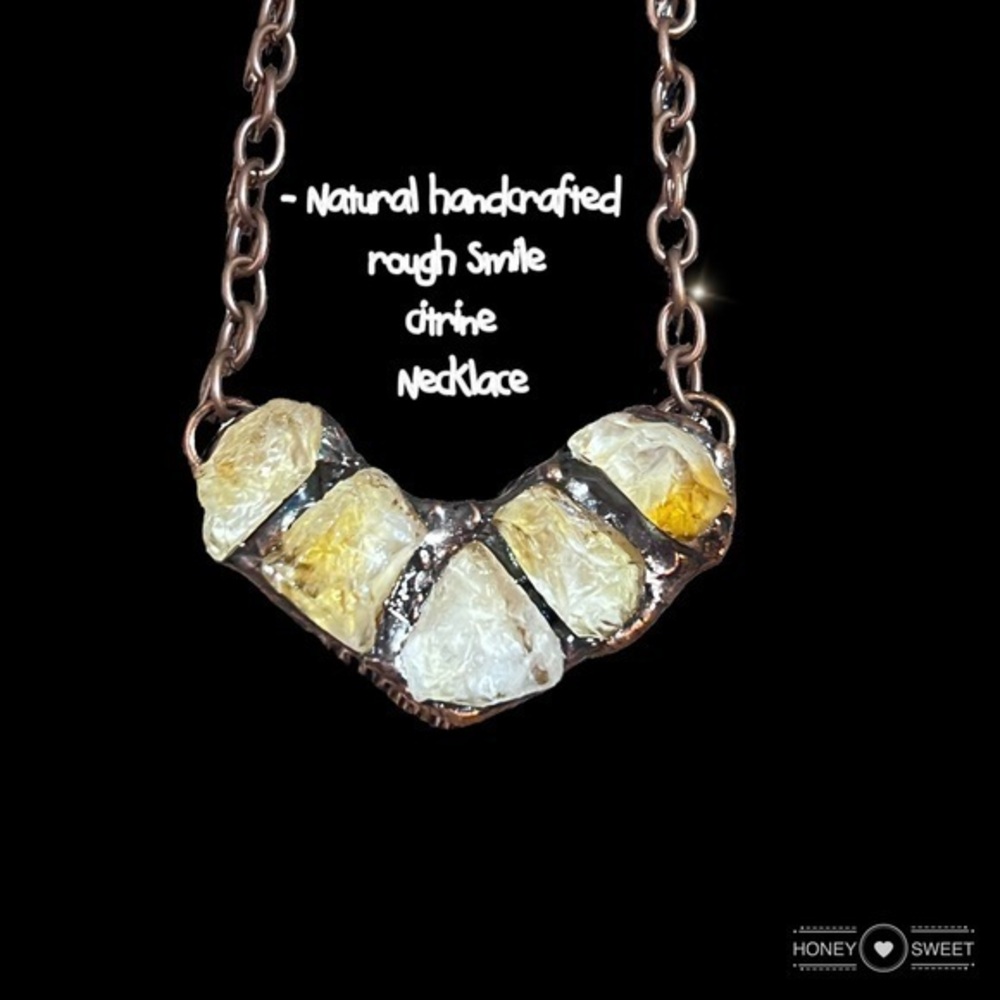 - - natural raw citrine Necklace